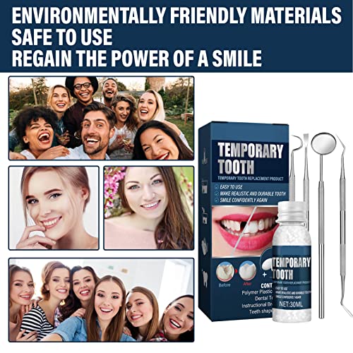 Privremeni komplet za popravak zuba, lagani plijesan oralno ogledalo punjenje zuba Termički biseri ljepilo Zubi od nehrđajućeg čelika