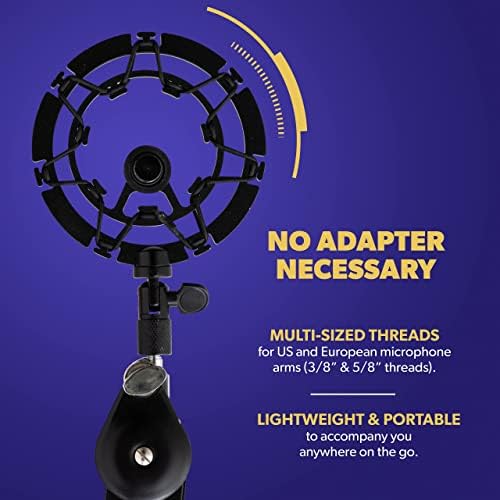 Auphonix Pro mikrofon Shock Mounta i izolacijski štit audio set - Kompatibilan w/Blue Yeti, Snowball & Pro Microphones. Reflection