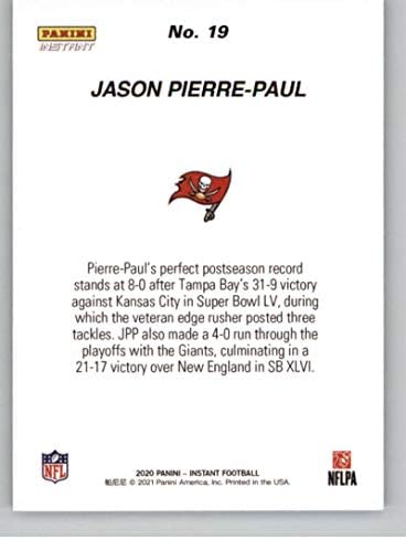 2021 Panini Super Bowl LV prvaci 19 Jason Pierre-Paul Tampa Bay Buccaneers NFL Football Card NM-MT