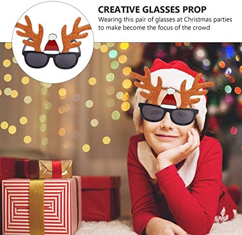 Veemoon božićne naočale okvir, sjajne naočale za zabavu Okvir kostima naočale gmazovi ukras roglera božićni dodaci za božićne zabave