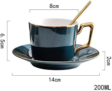Oći tamnozelena keramička šalica za kavu set s tanjurom od žlice kosti Kina čaša čaj od akesa jela doručak porculanski mlijeko šalica