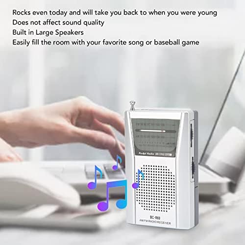 Prijenosni AM FM Radio, mini džepni tranzistor radio baterija s radio s 5W zvučnikom za kućni vanjski, turistički zabavni rad itd.