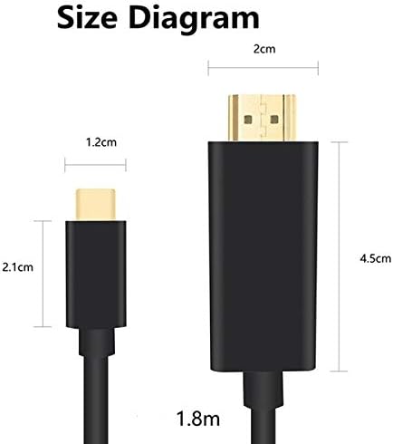 USB C 3.1 Type-C do HDMI Video adapter 1,8m/6FEET kabelska podrška 4KX2K @30Hz USB C HDMI za Google Pixel 3A/3/2 XL, Galaxy S10/S9,