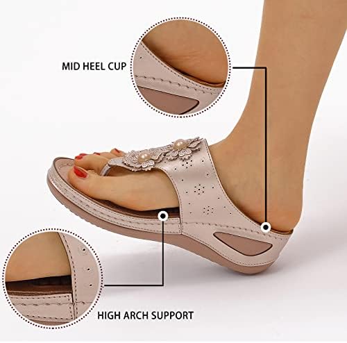 Ženske sandale udobne flapove za žene s lučnim podrškama Ljetne kaznene klinove sandale za žene