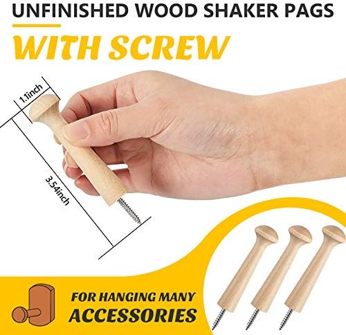 Drveni shaker priključak drva vijak za shaker za shaker dugačak 2,9 inčni Nedovršeni stalak za drva za drva za viseću odjeću šešir