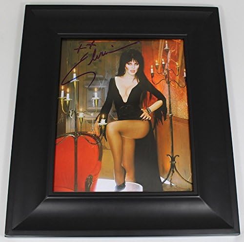 Elvira Cassandra Peterson Sexy Halloween Gospodarica tamnog autentičnog potpisanog autografa s 8x10 Glossy Photo Galery Framed LOA