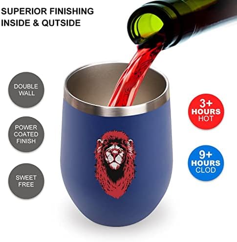Šalica za bocu s glavom crvenog lava s poklopcem izolirana čaša od nehrđajućeg čelika s dvostrukim zidom uredske kućne šalice