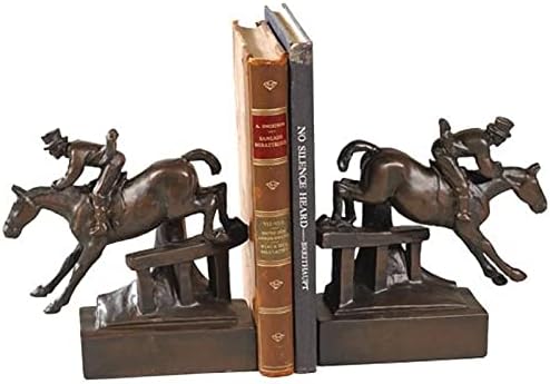Držači za knjige EuroLux Home Stalak za knjige Jumper Horse Classic Over The Jump i jahač je čokoladno smeđa
