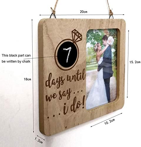Okvir za fotografije za vjenčanje s odbrojavanjem za vjenčanje, personalizirani kalendar odbrojavanja, zaručnički poklon, vjenčani