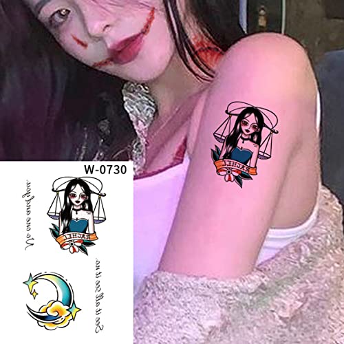 Hakjxos privremena tetovaža za žene 3D crtana ruža ruža duphin zečja medvjeda grafiti realistični dizajni srednje lažne tetovaže vodootporne