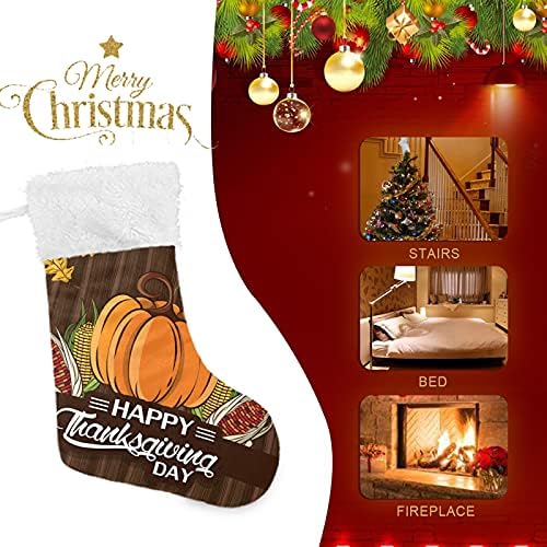 Alaza božićne čarape Sretan Dan zahvalnosti s bundevom klasičnim personaliziranim velikim čarapama ukrasi za obiteljski odmor u dekoru