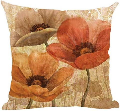 Ramirar tinta slika akvarel retro smeđe narančasto mak cvjetovi ukrasni jastuk jastuk jastuk jastuk jastuk za dom dnevni boravak kauč