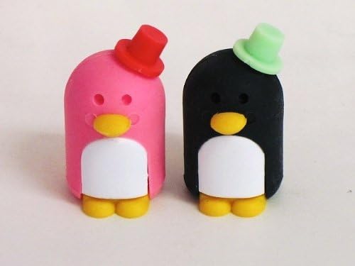 Autentični Iwako TRC japanski gospodin i gospođa Penguins Set od 2 - Popularne favorizirane svadbene zabave. Svi su omiljeni!