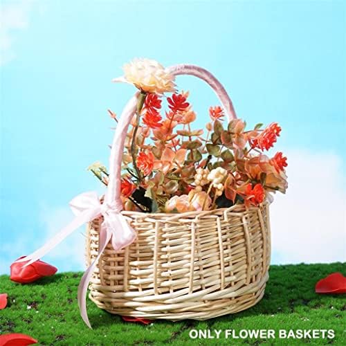 1pc pletena cvjetna košara s ručkom vjenčane košare za djevojčice uređenje doma i vrta
