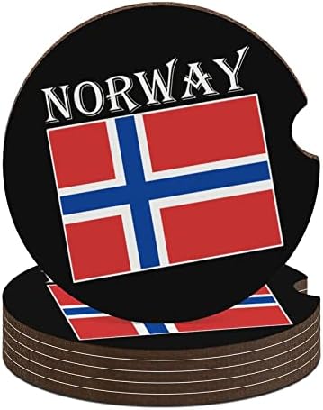 Okrugli Podmetači za automobile s Norveškom zastavom, Slatki držači za čaše od 2,56 inča za upijanje pića