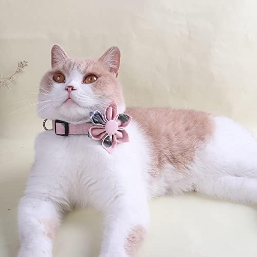 Ogrlica za mačke s leptir mašnom, cvjetna ogrlica za pse, podesiva ogrlica s cvjetnim uzorkom za kućne ljubimce za mačke, mačiće, štence,