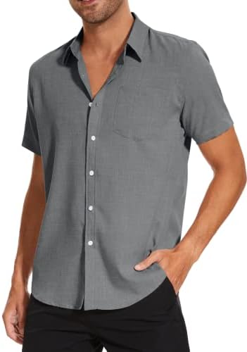 Evelomska majica za muškarce za muškarce gumb kratki rukavi dolje povremene košulje muški ovratnik ljetna košulja na plaži