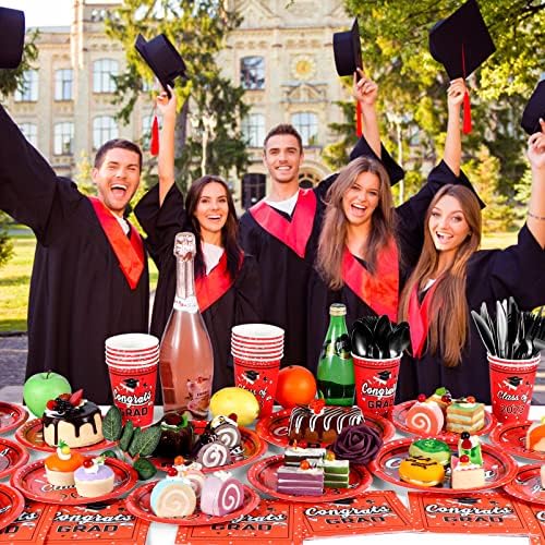 AtonoFun diplomirani pribor za zabavu, ploče za diplomiranje i salvete 2023, papirnati tanjuri za jednokratnu upotrebu, šalice, salvete