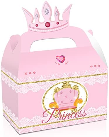 12 pakiranja krune male princeze, kutija za poslastice, poklon kutija za zabavu s temom princeze, vrećice za slatkiše i grickalice,