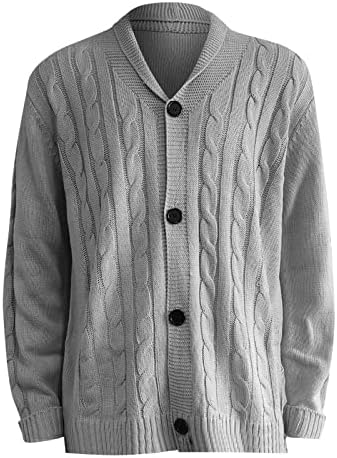 Džemperi muški kardigan casual šal, dugi rukav čvrsti gumper za pletenje