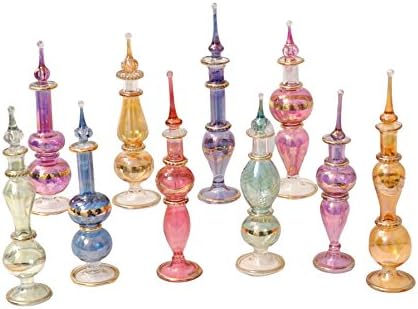 CraftSofegypt Genie Bunded Staklo minijaturne boce parfema za parfeme i esencijalna ulja, set od 10 ukrasnih bočica, svaka 4 visoka,
