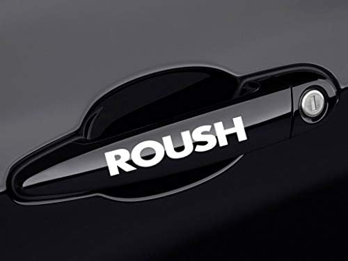 Zamjena ROUSH trkaćih vrata ručice naljepnice naljepnica logotip amblema za Mustang, 2 komada, bijeli