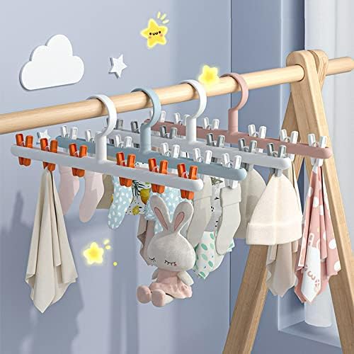 Vješalica za čarape otporna na vjetar od 2 komada, PP plastični stalak za sušenje odjeće otporan na zapetljavanje s 360-inčnom okretnom