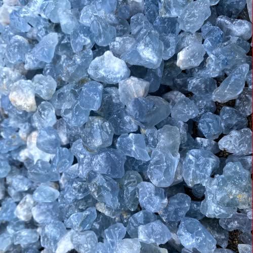 Amicet 100g skupno lot sirovo plavi celestit chip prirodni kristalni kvarc grubi kamen akvarij dekor uzorak qinqiwang
