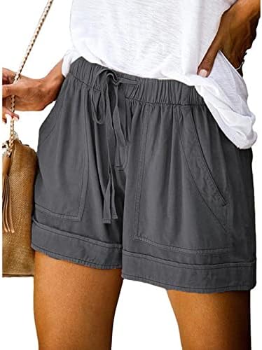 Kratke hlače za Žene, Ležerne ljetne rastezljive kratke hlače visokog struka, udobne slatke kratke kratke hlače s kravatom na plaži