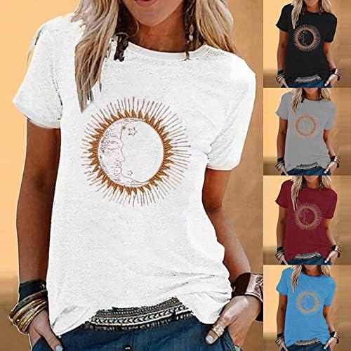 Aihou Slatki vrhovi za žene, ženske ljetne majice casual maslačka print s kratkim rukavima grafičke majice bvale o vratnim tuničnim