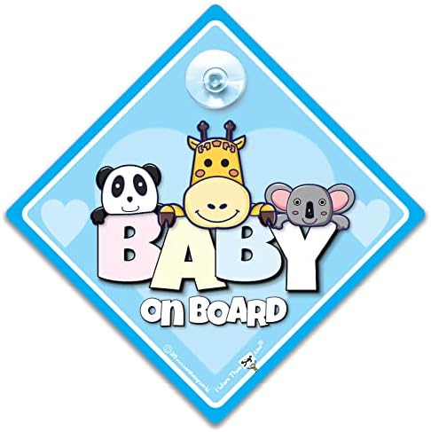 Beba na brodu potpisuje plave životinje, znak automobila na brodu, unuk na brodu, osmišljen kako bi ostale ceste korisnike da je dijete