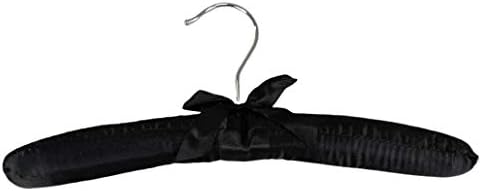 Jastučnice za dječje satenske vješalice za odjeću s oblogom - set od 20 crnih vješalica