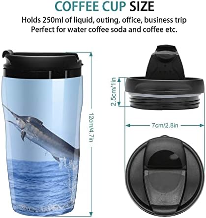 Odskočna plastična šalica za kavu s poklopcem i dvostrukom izolacijom zidova, držač šalice za čaše pogodan za putovanja