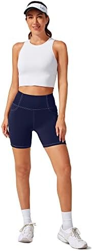G4free biciklističke kratke hlače za žene 5 ”/8 visoki struk trčanja joga kratkih hlača sa stražnjim džepovima za casual teretana