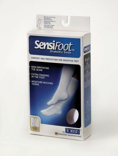 Jobst Sensifoot Dijabetičke kompresijske čarape 8-15 mmhg koljena visoko zatvoreni nožni prst Crni medij