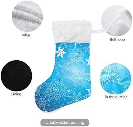 Alaza božićne čarape Božićne zimske snježne pahuljice klasične personalizirane velike čarape ukrasi za obiteljski blagdanski dekor