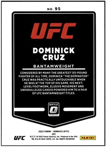 Dominick Cruz 2022 Donruss Optic UFC 95 Inauguralno izdanje NM+ -MT+ MMA borbe