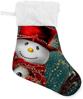 Alaza božićne čarape Slatki snjegović klasični personalizirani ukrasi za male čarape za obiteljski blagdanski dekor zabavni set od