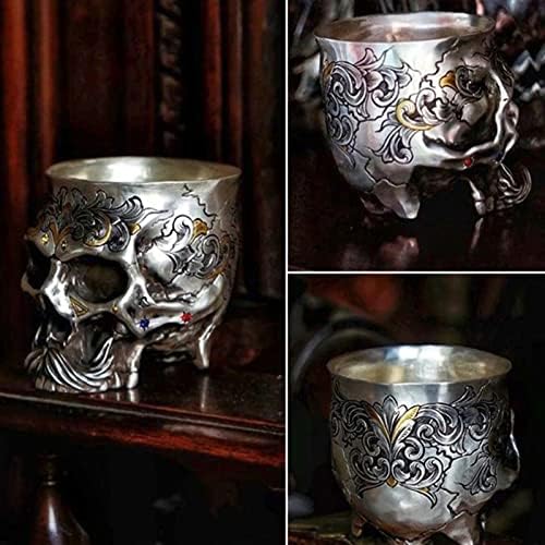 TODOZO gotička ugravirana šalica s kosturom, šalica za piće s brkovima, čaša za viski za muškarce, kuhinjsko posuđe za piće, ukras