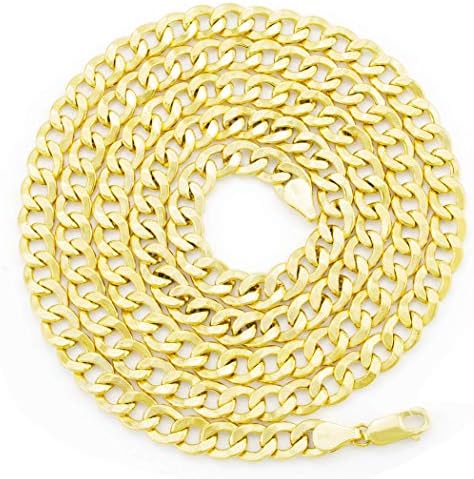 14k žuto zlato 6,5 mm kubanska lančana ogrlica muški nakit s jastogom 20 22 24 26 28 30 - nakit od pravog zlata