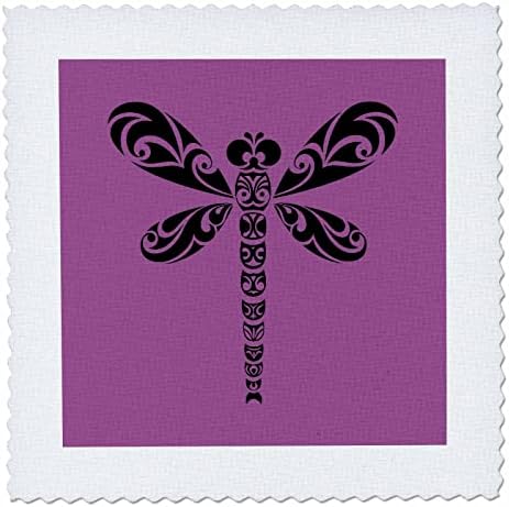 3Drose Dragonfly Black Plemenska tetovaža Art na ružičastoj - prekrivaci kvadrata