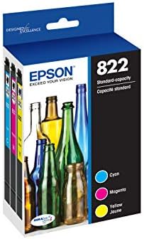 Epson 822 Standardni kapacitet, cijan, magenta, Yellow Jaune & T822 Durabrite Ultra Ink Visoki kapacitet Black Caredge za odabrani