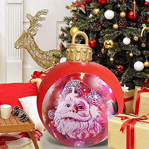 Shyouxuan na otvorenom božićni ukrasi, 23,6 inčni vanjski božićni PVC napuhani kuglica, božićne kuglice na napuhavanje za kućni vanjski