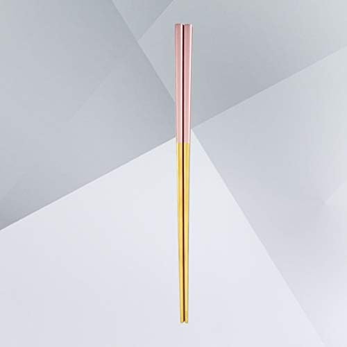 Metalni štapići za jelo par štapića od nehrđajućeg čelika promjera 23 cm štapići za višekratnu upotrebu lagani neklizajući četvrtasti