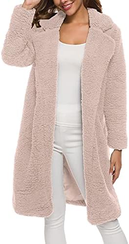 Dnevna odjeća kardigan dugih rukava lady casual zima dugačak džep fit v vrat kaputi fleece solidna boja udobnost