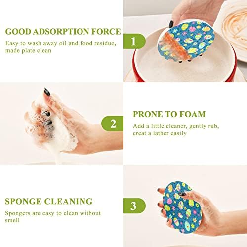 Coikll šarena uskršnja jaja kuhinjske spužve čišćenje miris bez ogrebotine spužva za čišćenje posuđa u kupaonici - 3 PCS