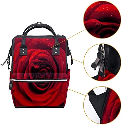 Guerotkr putuju ruksak, vrećica pelena, vrećice s pelena s ruksacima, uzorak cvijeta crvene ruže