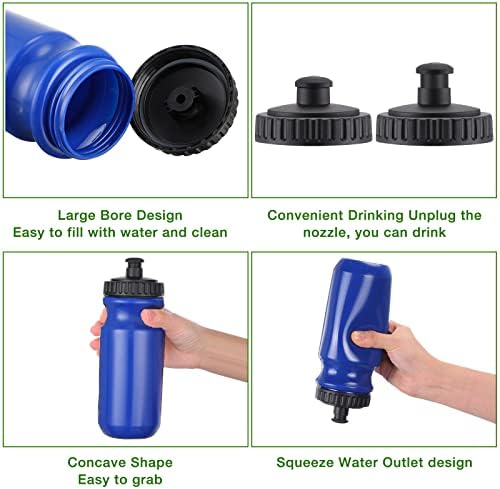 12 pakiranja Sports Stisnuti boce s vodom od 20 oz Sportske boce s vodom s jednostavnim otvorenim guranjem/ povlačenjem kaputa BPA