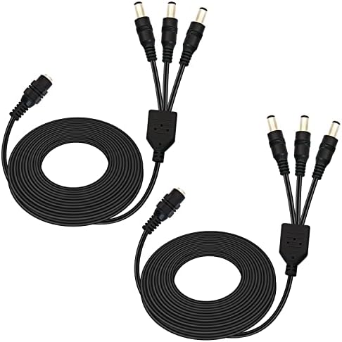 CENRYKAY 2,1 mm DC SPITTER kabel ， 2pack 1 žensko do 3 mužjaka 2,1x5,5 mm DC kabel za ekstenziju napajanja za CCTV kamere LED svjetlosna