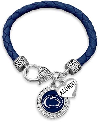Penn State Nittany Lions Crystal alumni šarm plava kožna narukvica nakit PSU